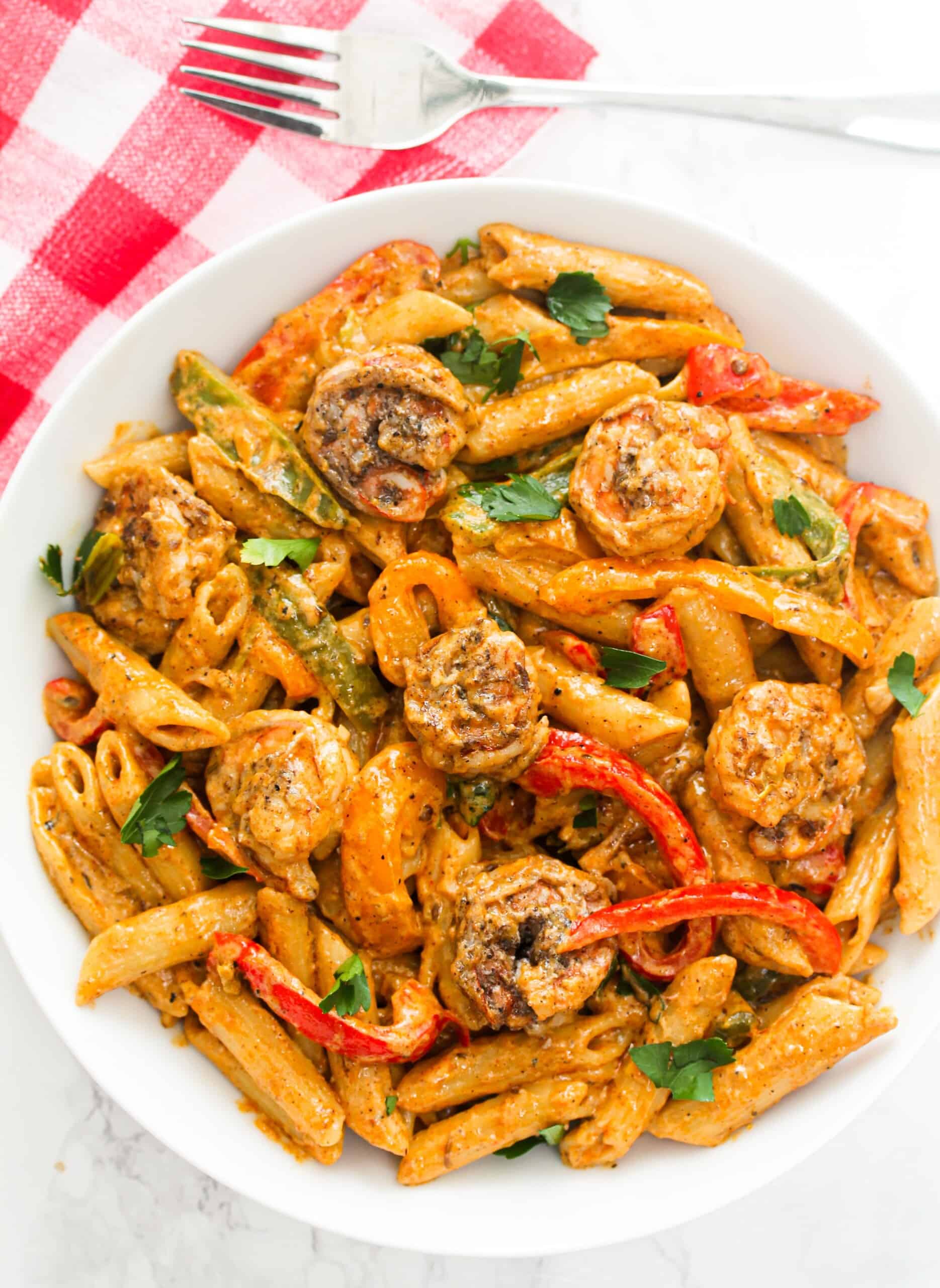 Shrimp Pasta With Jerk Chicken Box