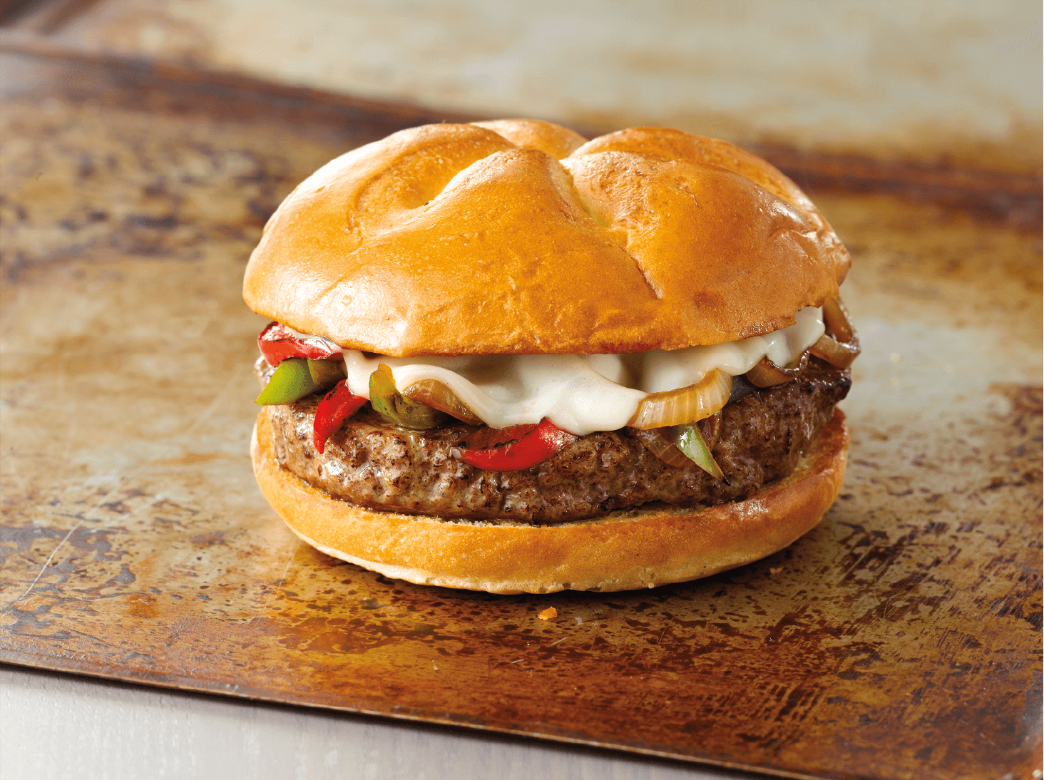 Philly Cheesesteak Burgers