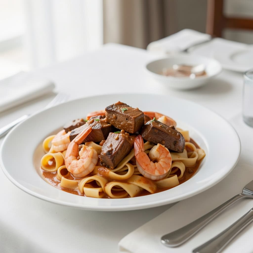 Shrimp Pasta With Oxtail