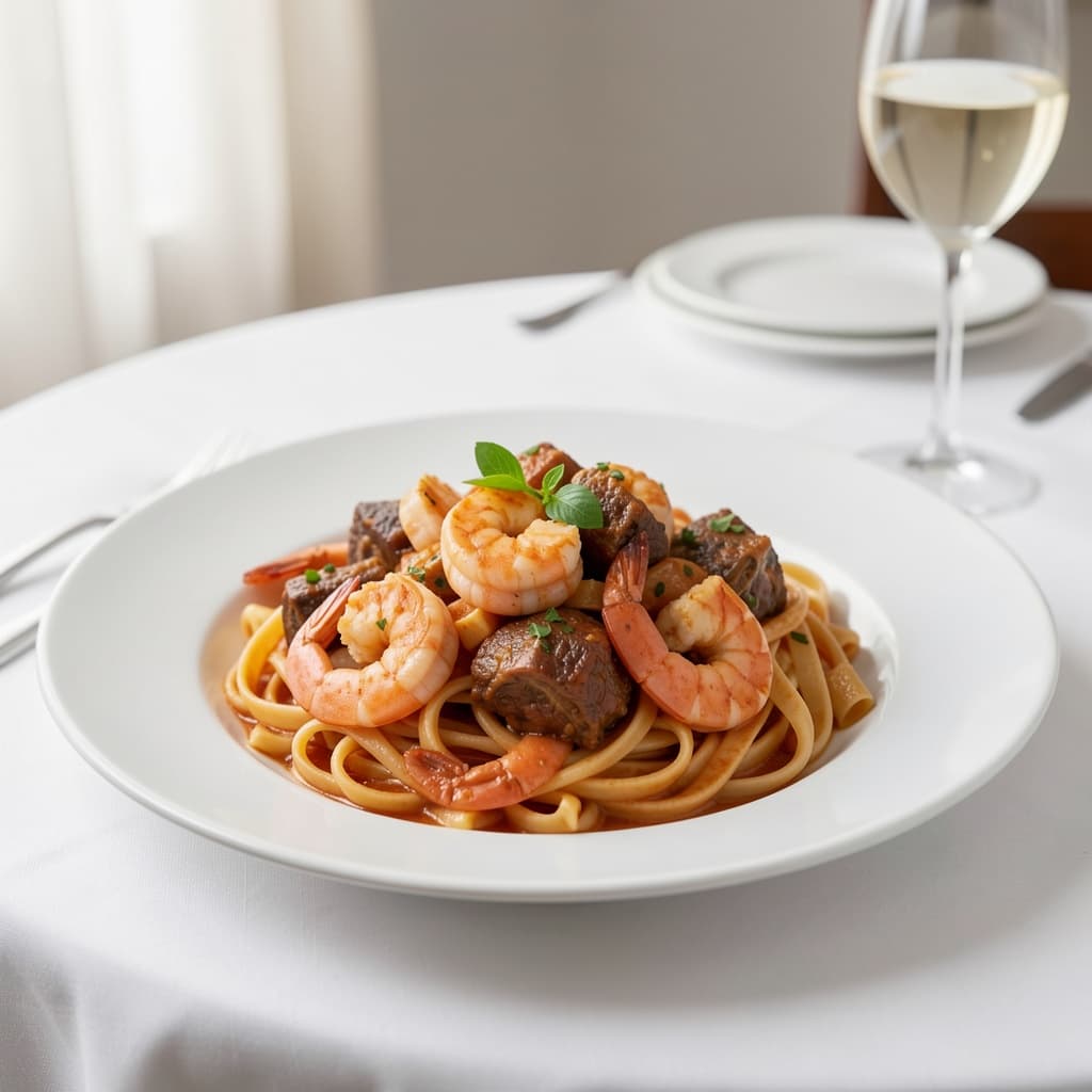 Shrimp Pasta With Oxtail